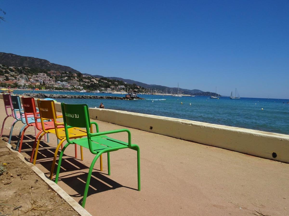 T3 150 M De La Plage, Climatisation, Piscine Et Parking Privatif - Le Lavandou Bagian luar foto